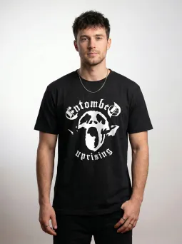 Футболка МЕДУШ с принтом Entombed "Uprising", death metal, мужская, хлопок / МЕДУШ