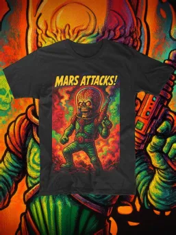 Футболка с принтом Марс атакует! Horror Хоррор / МЕДУШ