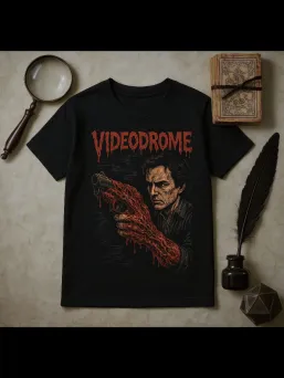 Футболка с принтом Видеодром Videodrome Ужасы Horror Хоррор / МЕДУШ