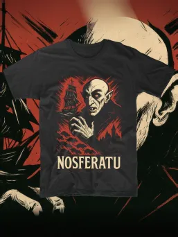 Футболка МЕДУШ с принтом "Носферату", хоррор арт, мужская, хлопок / МЕДУШ