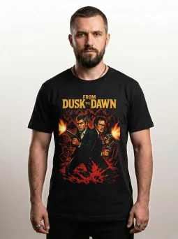 Футболка МЕДУШ с принтом "От заката до рассвета", братья Гекко, хоррор, мужская, хлопок / МЕДУШ