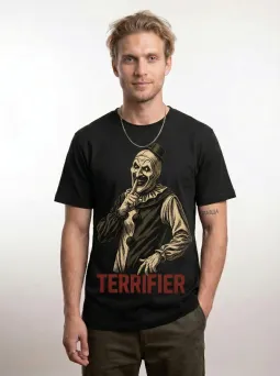 Футболка МЕДУШ с принтом "Ужасающий" Terrifier, Арт Клоун, мужская, хлопок / МЕДУШ