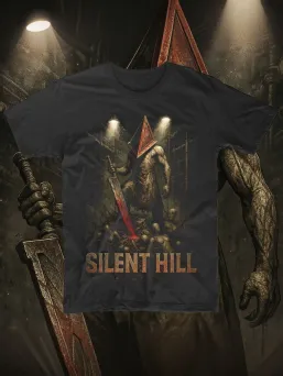 Футболка с принтом Сайлент Хилл Pyramid Head Menace Horror Хоррор / МЕДУШ