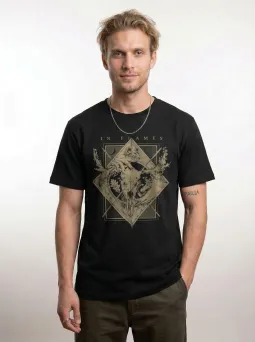 Футболка МЕДУШ с принтом In Flames, череп оленя, Melodic Death Metal, мужская, хлопок / МЕДУШ