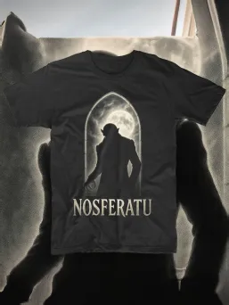 Футболка МЕДУШ с принтом "Носферату", силуэт в арке, готика, мужская, хлопок / МЕДУШ