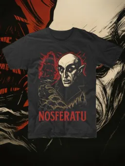 Футболка МЕДУШ с принтом "Носферату", граф и корабль, хоррор комикс, мужская, хлопок / МЕДУШ