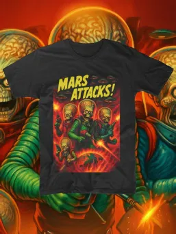 Футболка с принтом Марс атакует! Horror Хоррор / МЕДУШ