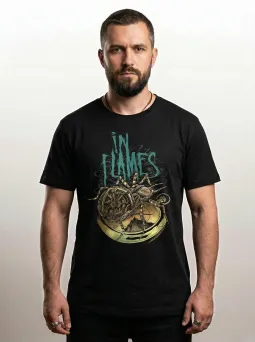 Футболка МЕДУШ с принтом In Flames, паук на часах, Melodic Death Metal, мужская, хлопок / МЕДУШ