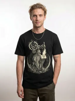 Футболка МЕДУШ с принтом Opeth, готический арт, прогрессив метал, мужская, хлопок / МЕДУШ